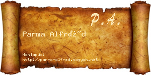 Parma Alfréd névjegykártya